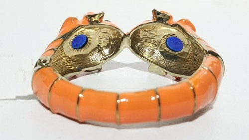 Rare Vintage Kenneth Jay Lane Kissing Axolotl / Lizard Enameled Bracelet ☆ New ☆ - Picture 4 of 12