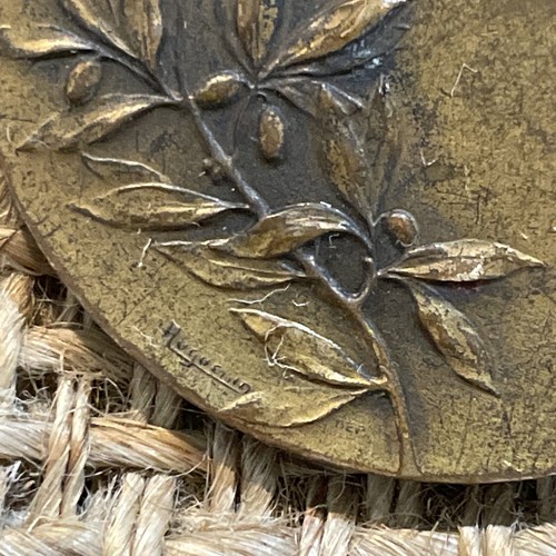 Vintage Ice Skating Swiss Award 41mm Bronze Art Medal Signed Huguenin Dep - Picture 7 of 12