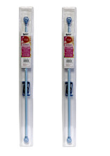 2 pack Complete Drapery Curtain Rod Set 1/2" Diameter Blue Size 28-48 inches