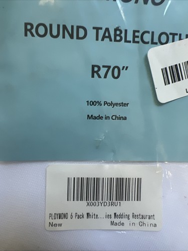 Round Tablecloths (6 For 19!) for weddings or banquets. 70 in diameter. White - Picture 3 of 3