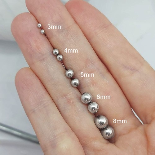 Men Women Kids Small Ball Stud Earrings Surgical Steel Ear Plugs PAIR Black 2023 - Picture 13 of 20