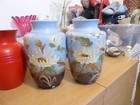 Pair of blue decorative vintage vases