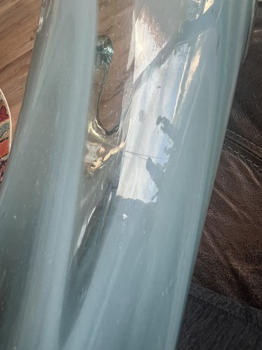 Riesige 27"" Glas handgefertigt aquablaue Fingervase geschwenkte Vase mexikanische Kunst Glas - Bild 13 von 18