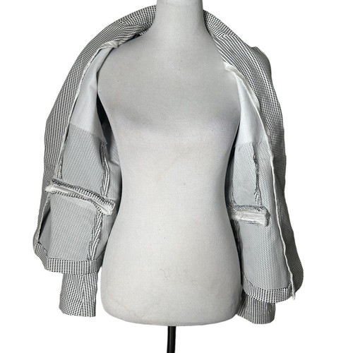 Reiss Damen Blazer Jacke Größe L Schwarz Weiß Eckig Geometrisch Büro Akademie - Bild 2 von 15