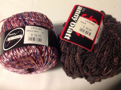 10 balls S.Charles VENUS and 3 balls Anny Blatt FLEUR yarn 10 balls S.Charles VENUS and 3 balls Anny Blatt FLEUR yarn
