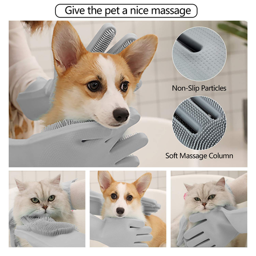 Pet Grooming Gloves - Gentle Dog Bathing Shampoo Brush Massage Mitt 1 Pack - 第 4/12 張圖片