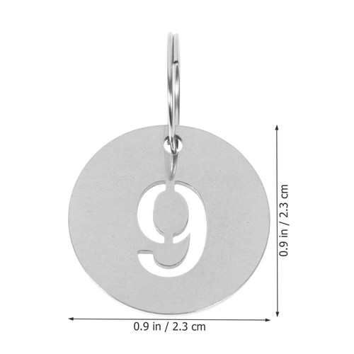 20 Pcs Number Plate Luggage Tags for Women Stainless Steel Keychain Office - Picture 5 of 12