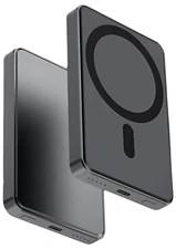 Power Bank Magnetic Magsafe for iPhone 10,000mAh Fast Charging USB-C Grey Metal