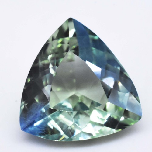 Natural Teal Sapphire 17.60 Ct Stunning Trillion Cut CERTIFIED Loose Gemstone - Imagen 2 de 4
