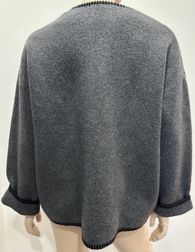 Jersey ZARA Gris Carbón Tejido Gran Tamaño Negro Detalle Puntada Gruesa - Talla XS - Imagen 6 de 9