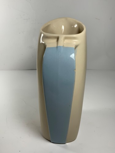 Vintage Stratoware Eva Zeisel Art Deco Cream & Blue Pitcher 8 in. - Picture 2 of 11