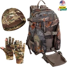 Hunting Backpack with Bow Holder Camo Hunting Pack with Hunting Gear Accessories