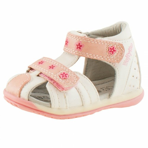 NEW BABY GIRLS LEATHER LINED SANDALS T BAR WALK CLOSED TOES HOLIDAY SUMMER SHOES - Picture 2 of 12
