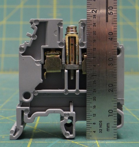 Entrelec M4/6 5116 DIN Rail Mount 2 Bridged Terminal Blocks, 600 Volt, 25 Amp - Picture 5 of 7