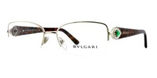 New BVLGARI BV2157-B 278 55mm Gold Brown Havana Half-Rim Eyeglasses Frames Italy