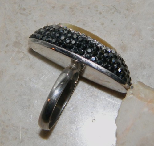 Huge!! Natural Brown Jasper .925 Sterling Silver Ring size 7 3/4 - Picture 3 of 3