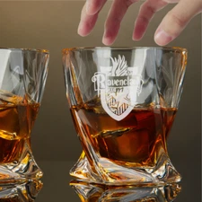Custom Harry Potter House Ravenclaw Whiskey Glass – 10 oz Twisted Rocks Glass