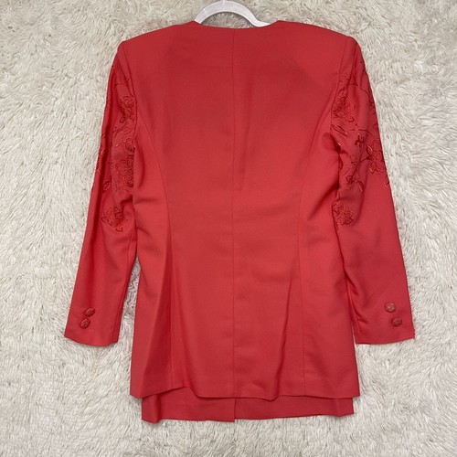 Ivana Skirt Suit Woman's Size 8 Coral Pink Vtg Career Barbiecore Classiccore - Picture 3 of 21