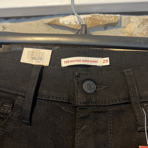 Neu Levis 720 High Rise Super Skinny Stretch Damen Jeans schwarz Gr. 29 kurz Neu mit Etikett - Bild 3 von 9
