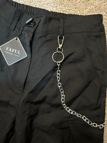 ZAFUL Women's High Waisted Jogger Pants Cargo Pants Chain Size M - Picture 7 of 13