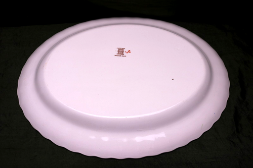 Piatto da portata ovale 14" in vimini Dale by Spode Copeland #4088 bordo floreale capesante - Foto 7 di 10