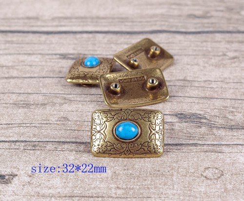 5PC 32X22MM Copper Turquoise Western LEATHERCRAFT Saddle Belt Conchos SCREWBACK - Picture 6 of 12