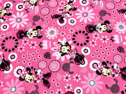 Baby Quilt Handarbeit Patchwork Krippe Decke 38" x 38" Minnie Mouse rosa NEU - Bild 3 von 4