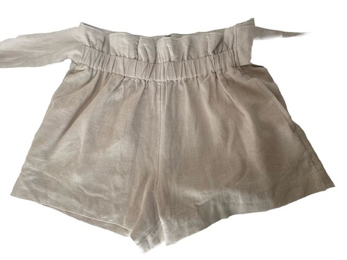 Abercrombie & Fitch Ultra High Rise Khaki Shorts Attached Tie M New