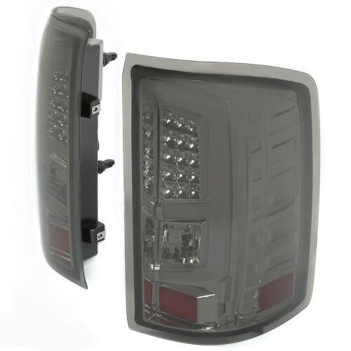 Pair Smoked LED Tail Lights Lamps For GMC Sierra 1500 2500HD 3500HD 2014-2018 - Picture 9 of 24