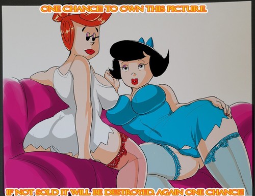 Wilma & Betty PinUp Color Illustration Art Print 8.5x11 by Keyeske TAS-S1-51-5 - Picture 1 of 8