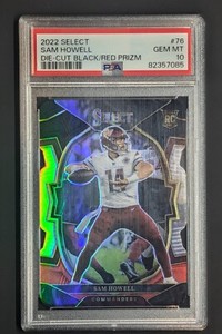 2022 Select - Concourse Black & Red Prizm Die-Cut #76 Sam Howell (RC) PSA 10