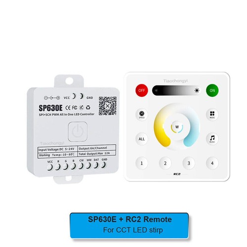 SP630E SPI Pixel 5CH All In One LED strip light controller RGB RGBCCT PWM Remote - Picture 18 of 20