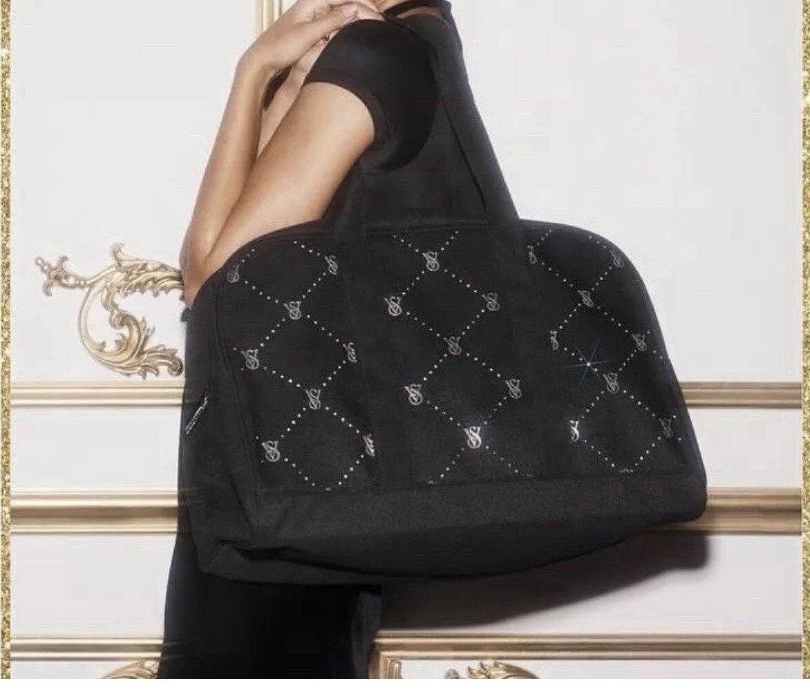 Victoria&rsquo;s Secret Weekender Large Black Tote Zip Duffle Bag 2024 