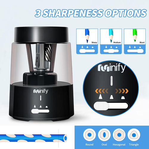 Pencil Sharpener Electric Pencil Sharpener Heavy Duty Blade Rechargeable Battery - Picture 3 of 12