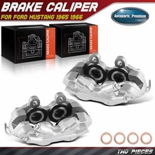 Pair Front Brake Calipers Set with 4 Metal Pistons for Ford Mustang 1965 1966