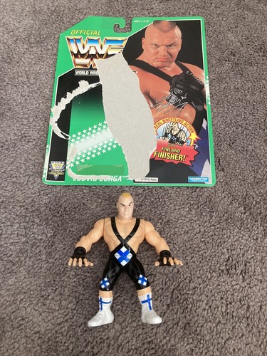 WWF Hasbro Loose Green Card Ludvig Borga With Back...