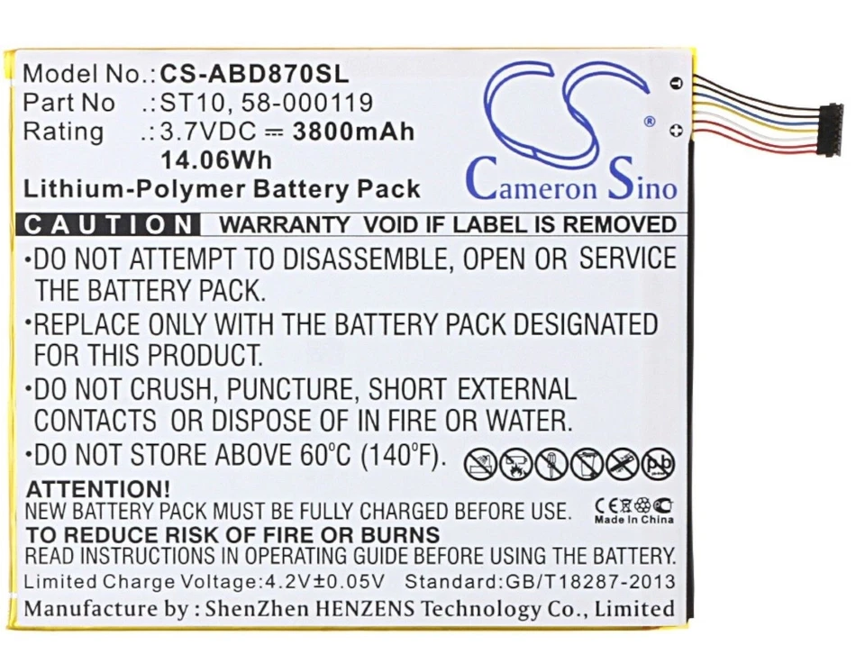 NUEVO eBook BATERÍA 3800mAh para Amazon B00VKIY9RG Kindle Fire HD 10/10.1" SR87CV Foto 4 de 4