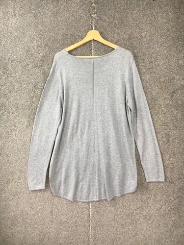 Serra women jumper 16 grey long sleeve scoop neck tight knit wool casual winter - Picture 13 of 13