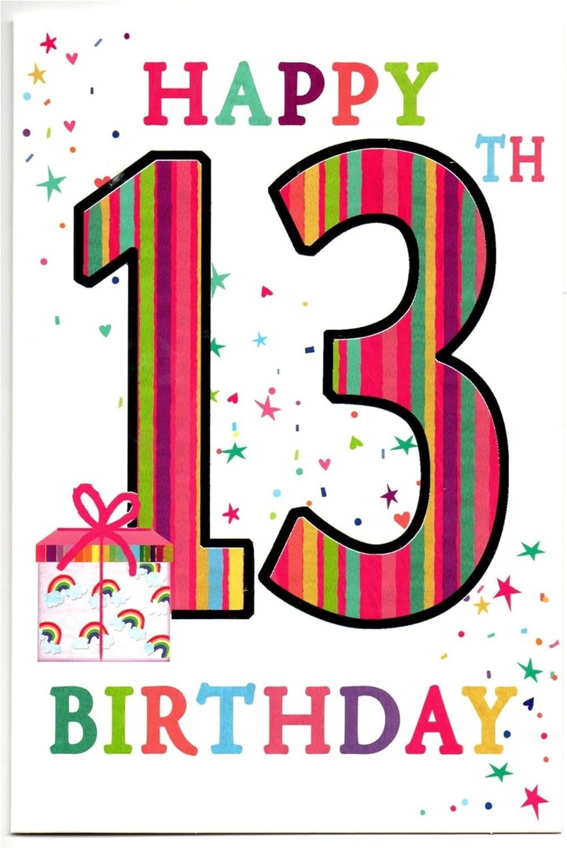 Happy 13th Birthday. Birthday card for Age 13 Girl | eBay happy-13th-birthday-birthday-card-for-age-13-girl-ebay