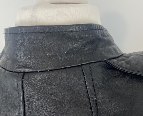 Giacca pelle Next steampunk militare nera taglia 10 UK donna biker donna - Foto 13 di 15