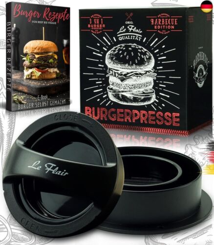 Le Flair® Neuheit 3 in 1 Burgerpresse Set - Hamburgerpresse mit