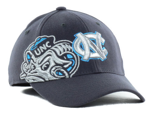 North Carolina Tar Heels NCAA Charcoal and Silver Flex Fit hat cap