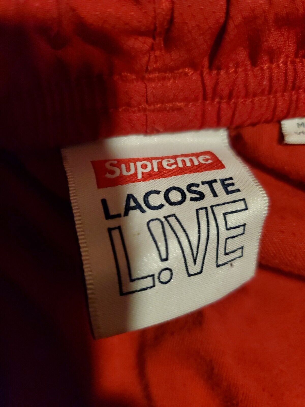 Supreme x Lacoste FW 19 track pant red medium use… - image 9