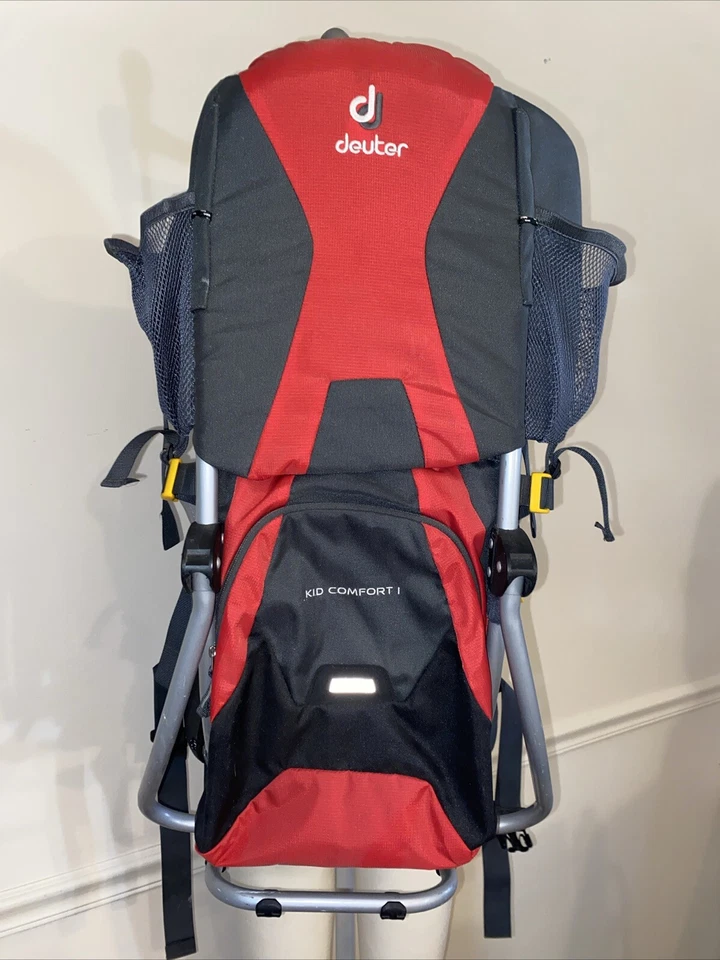 Deuter Kid Comfort 1 Child Carrier Framed Hiking Backpack Red & Gray - Image 2 of 4