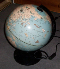 Globus Lampe Leuchtglobus mit Tiermotive 24 cm Durchmesser 33 cm hoch