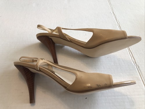 michael kors sandals 8M beige ankle strap high heel leather - Picture 2 of 7