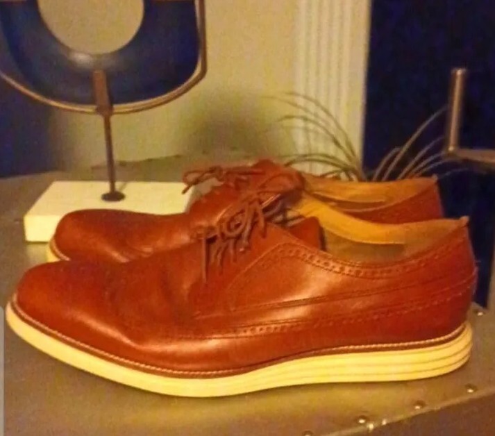 Cole Haan Grand OS Cognac Leather Wingtip Oxford Shoes Mens  display picture 1