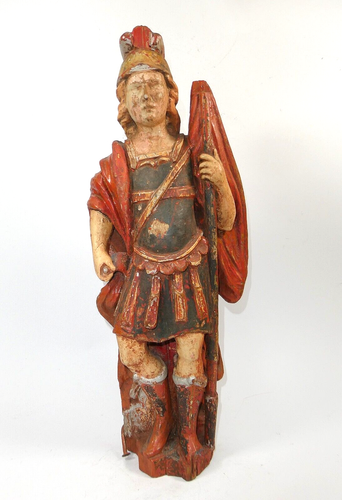 Der Hl. Florian Schutzpatron der Feuerwehren Heiligenfigur 18 Jh. - Picture 4 of 24