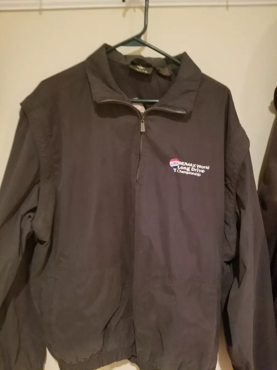 ANTIGUA GOLF Rain Wind Jacket L Black Has zip off sleeves