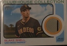Blake Snell patch game worn padres 2022 topps  